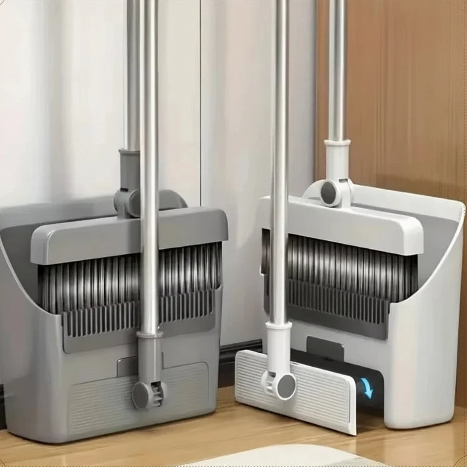 Broom and Dustpan Set | Dense PVC Bristles | Upright Storage | Harrow