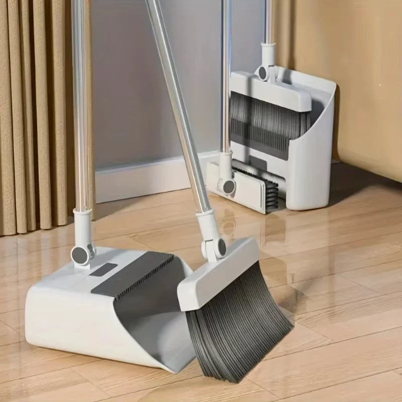 Broom and Dustpan Set | Dense PVC Bristles | Upright Storage | Harrow