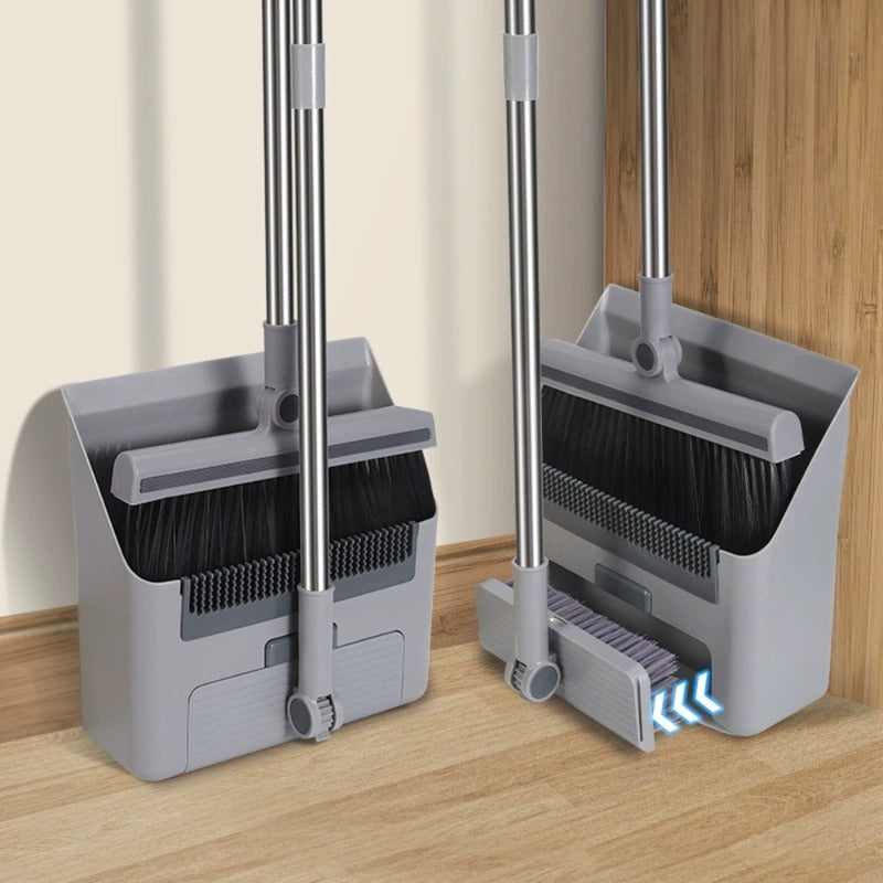 Broom and Dustpan Set | Dense PVC Bristles | Upright Storage | Harrow