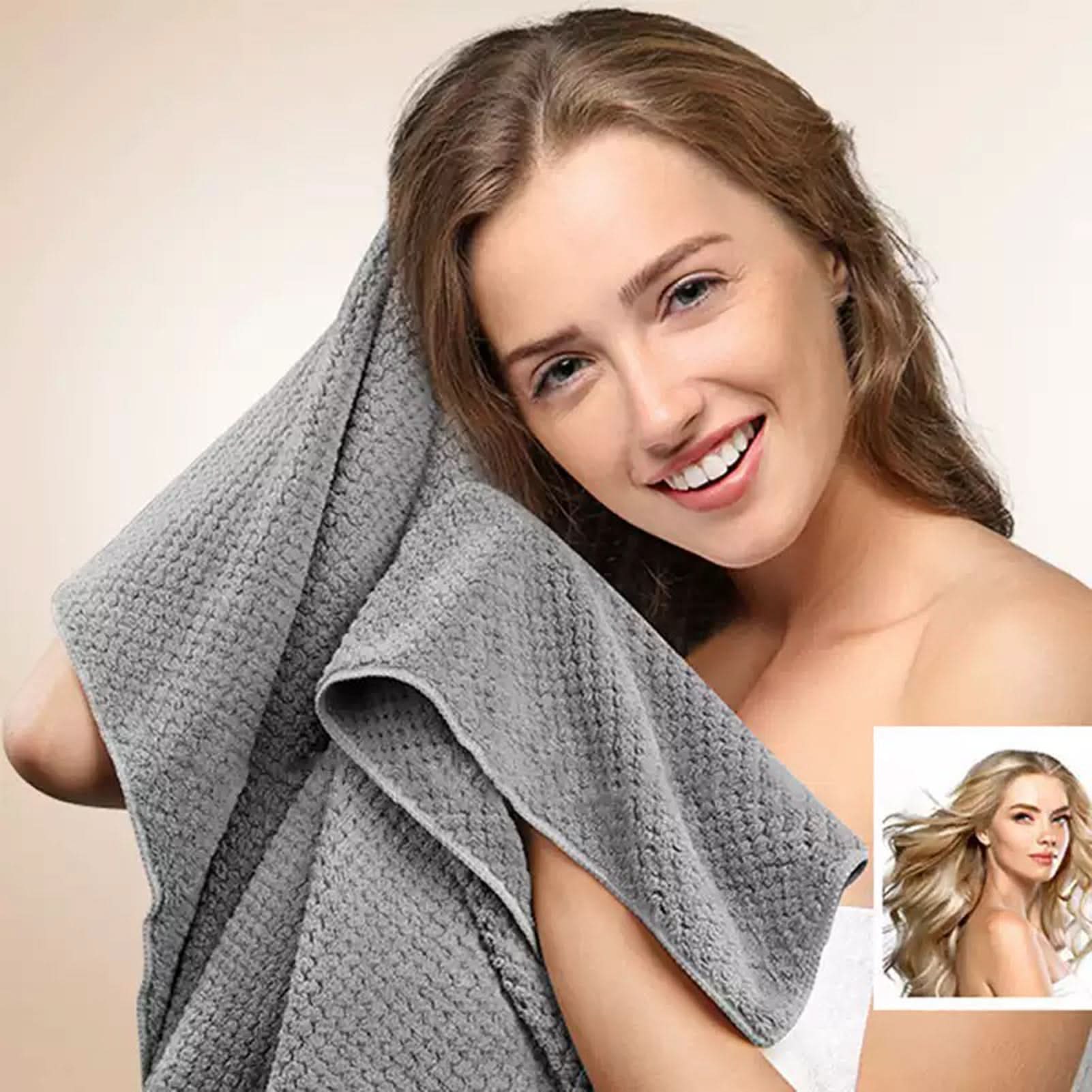 Hair Towel Wrap | Quick-Dry Coral Velvet | Button Loop Closure | Foxglove