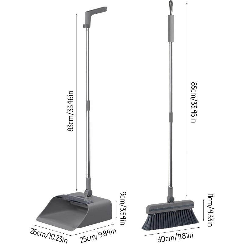 Broom and Dustpan Set | Dense PVC Bristles | Upright Storage | Harrow