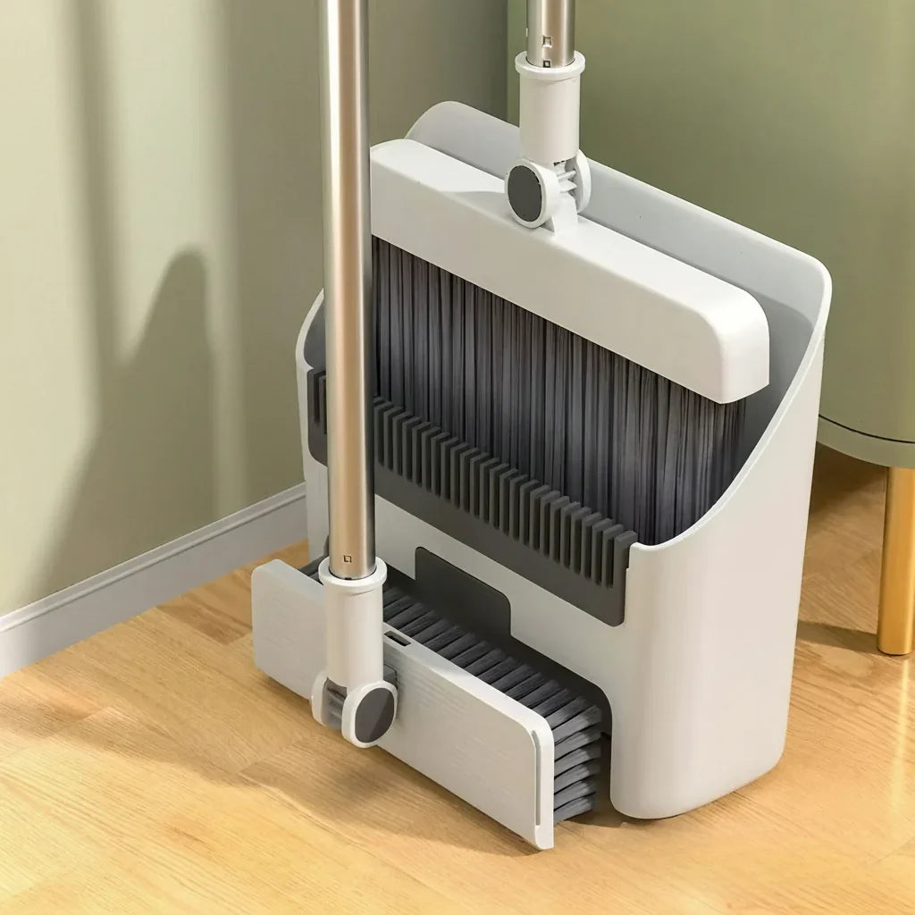 Broom and Dustpan Set | Dense PVC Bristles | Upright Storage | Harrow