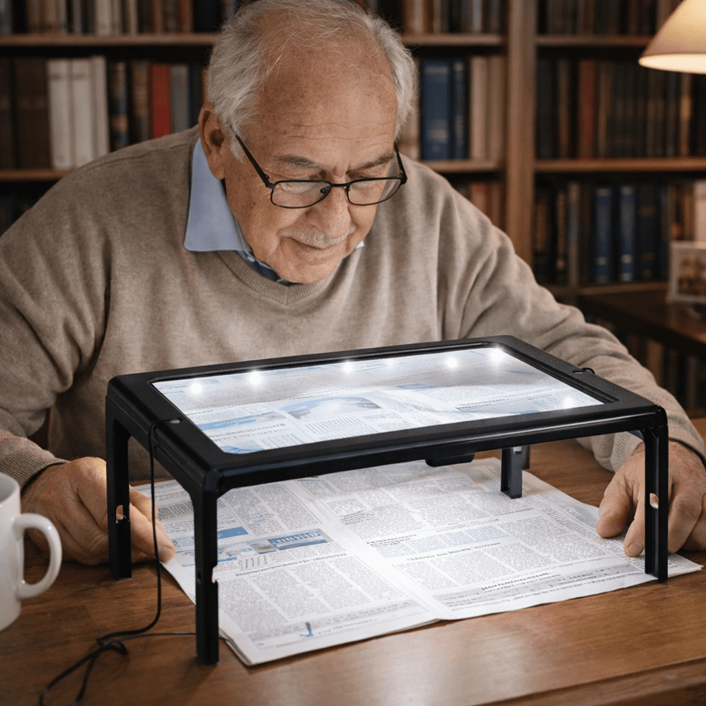 Lens Magnifier | 3x Optical Lens | 4 Built-In LED Lights | Hawk