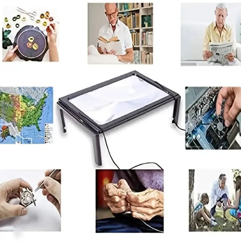 Lens Magnifier | 3x Optical Lens | 4 Built-In LED Lights | Hawk