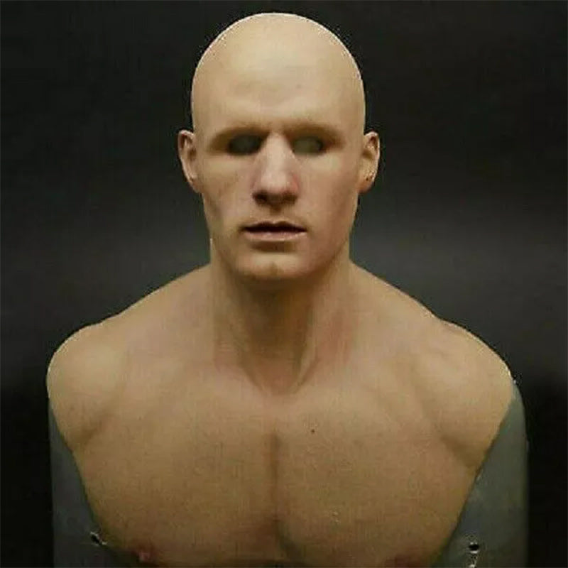 Halloween Mask | Full Face Natural Latex | Fits Heads Up to 24 in | Slate