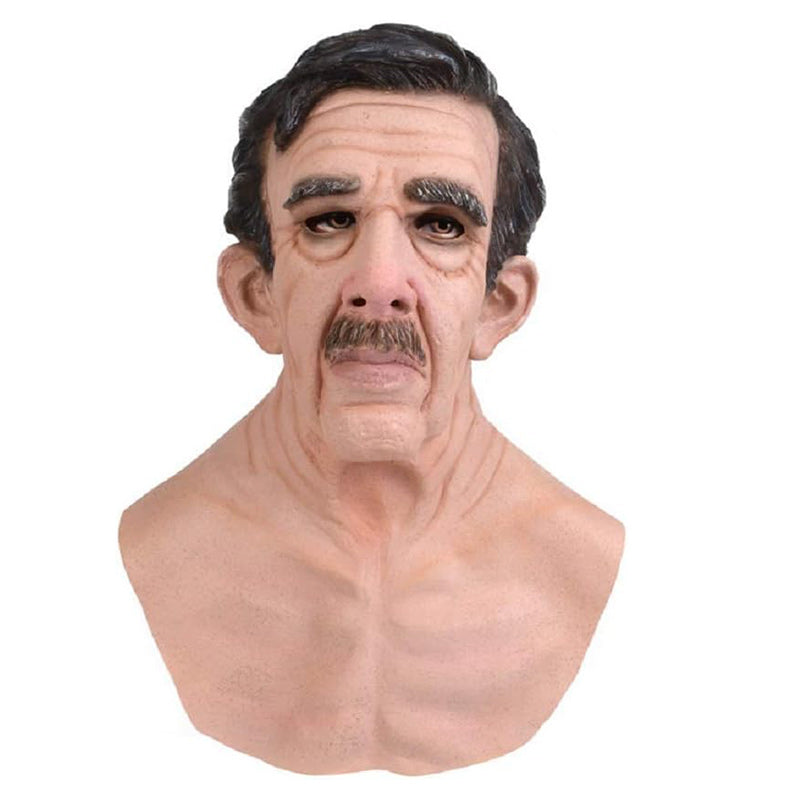 Halloween Mask | Full Face Natural Latex | Fits Heads Up to 24 in | Slate