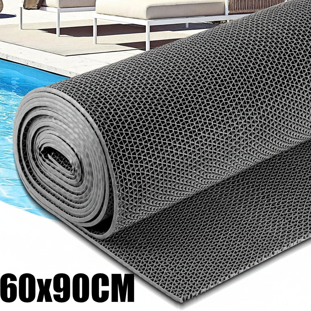 Floor Mat | Waterproof PVC | Non-Slip Backing, Easy Clean | Pumice