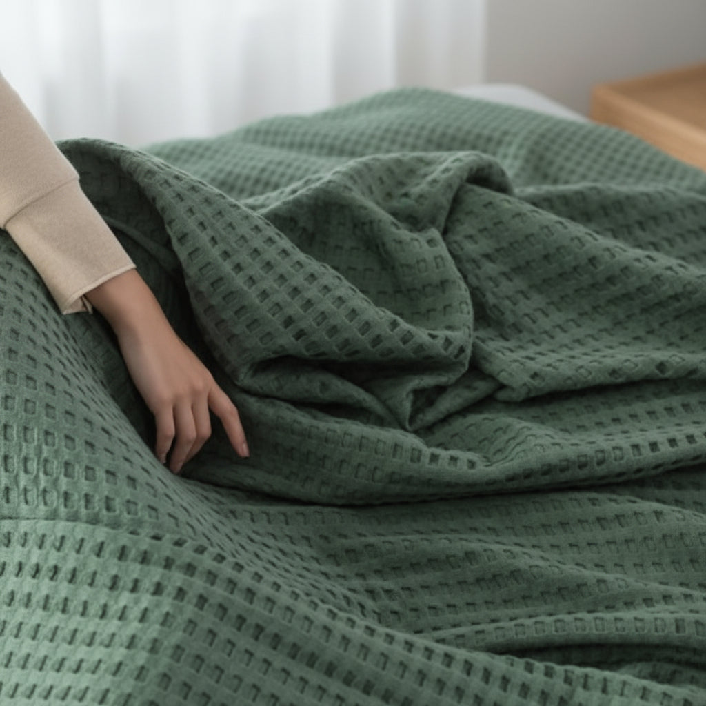 Throw Blanket | Breathable Waffle Weave | 6 Colors | Lyric
