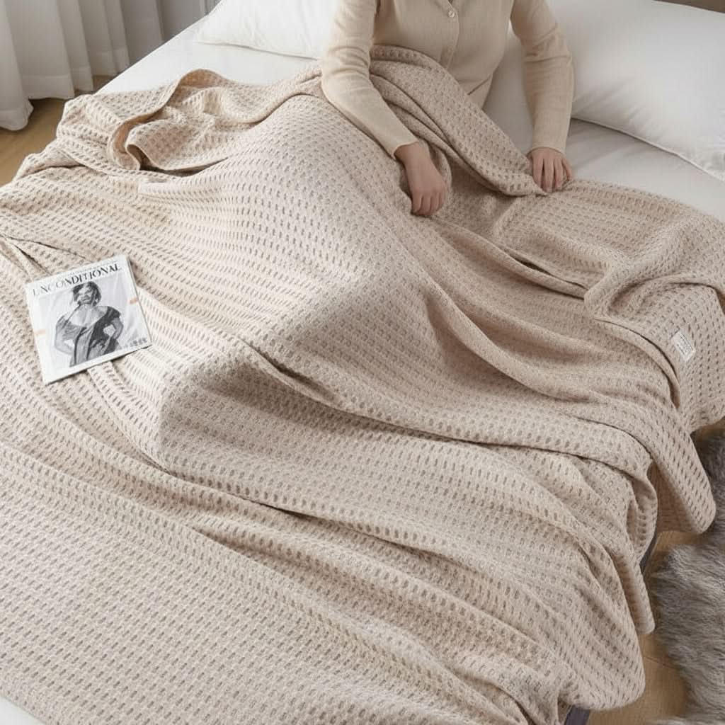 Throw Blanket | Breathable Waffle Weave | 6 Colors | Lyric