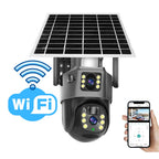 Solar Dual-Lens Security Camera | 10x Zoom 360° PTZ | 12,000 mAh IP66 4G Wi-Fi | Vigiora
