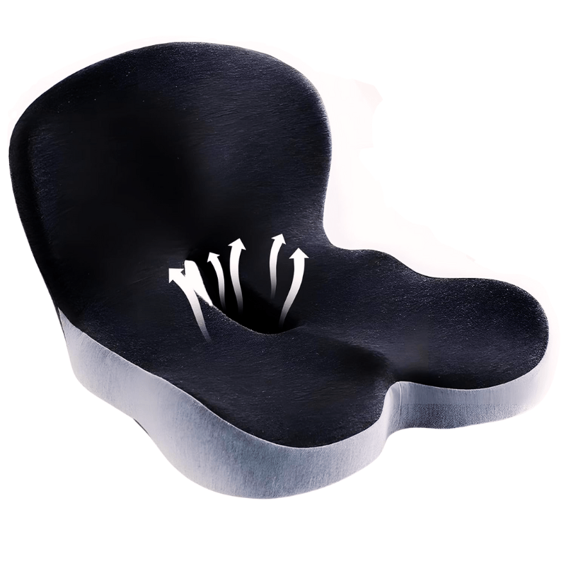 Seat Cushion | Ergonomic Memory Foam Seat Cushion | Pressure-Relieving & Non-Slip | ErgoComfort