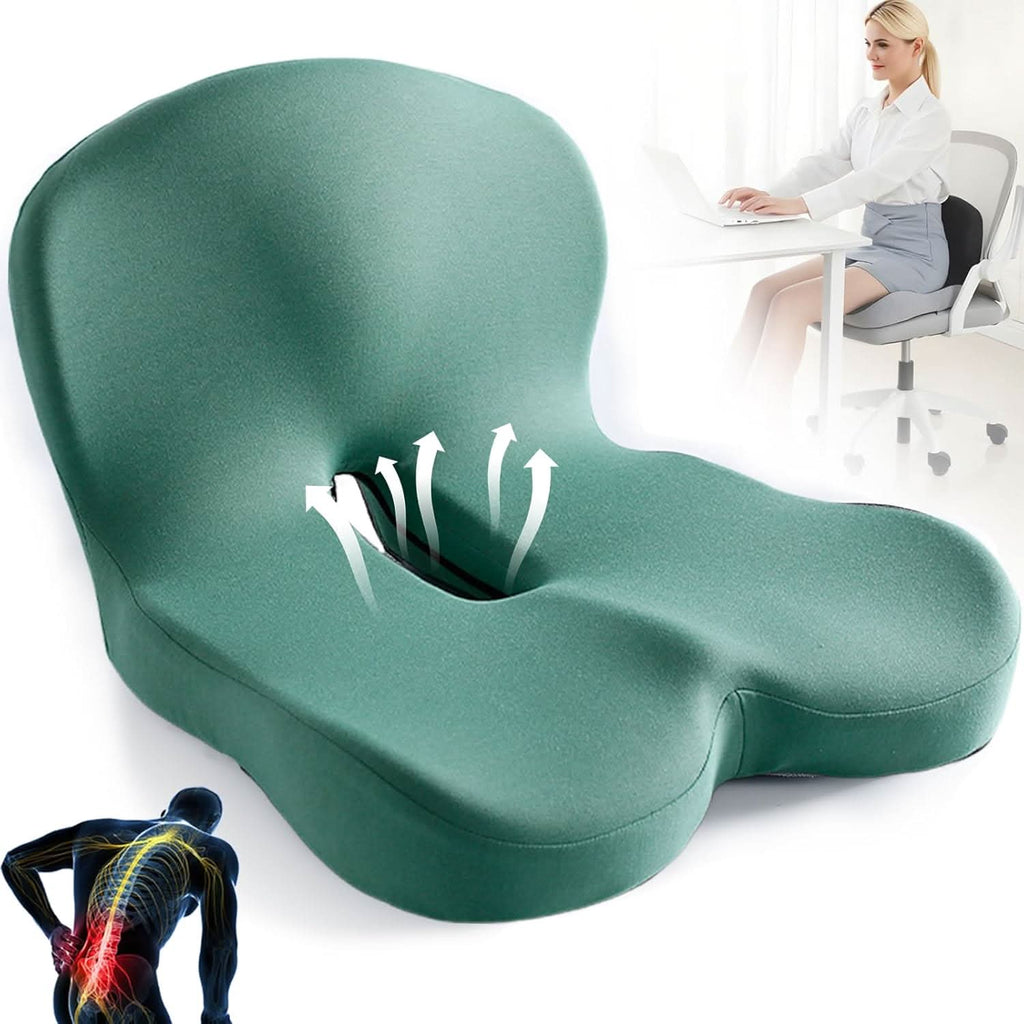 Seat Cushion | Ergonomic Memory Foam Seat Cushion | Pressure-Relieving & Non-Slip | ErgoComfort