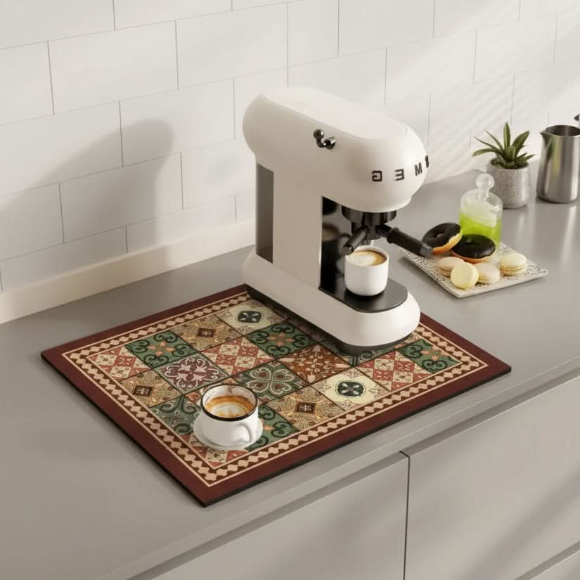 Coffee Bar Mat | Absorbs Drips Fast | Non-Slip Rubber Base | Lark