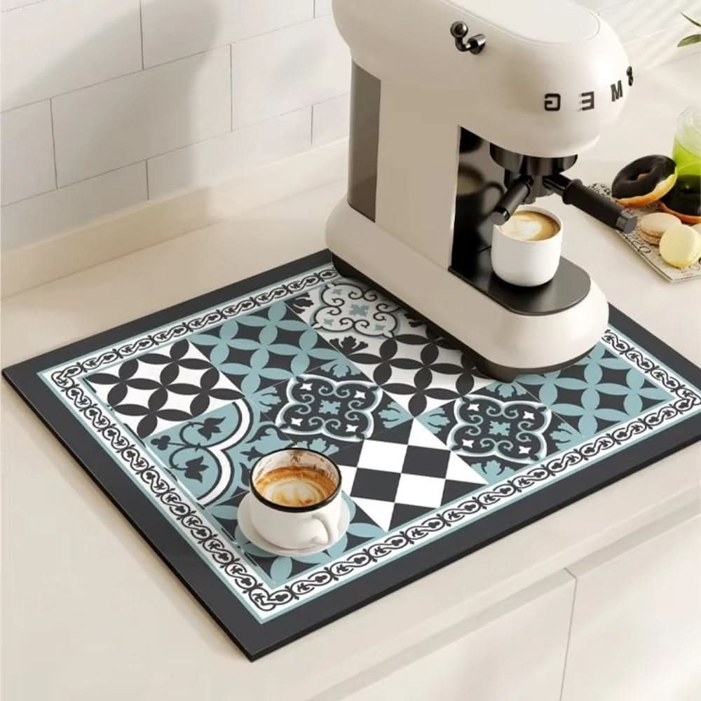 Coffee Bar Mat | Absorbs Drips Fast | Non-Slip Rubber Base | Lark