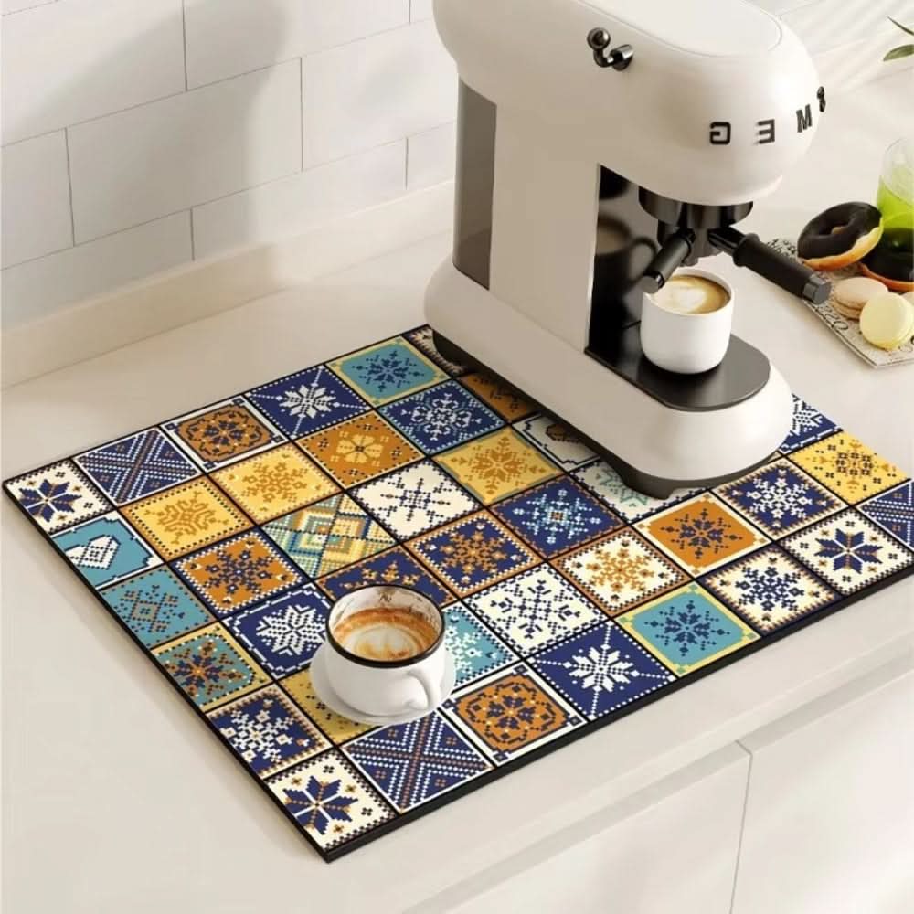 Coffee Bar Mat | Absorbs Drips Fast | Non-Slip Rubber Base | Lark