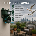 Bird Repeller | Solar-Powered Sensor | Animal-Friendly Predator Calls | Birdfend