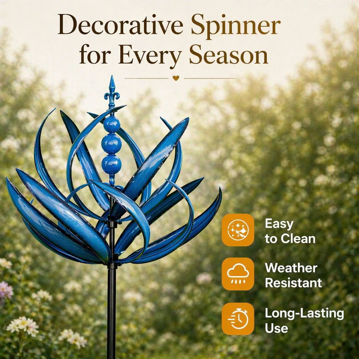 Weather Vane | Lotus Metal Wind Spinner | Rust-Resistant | Windbloom