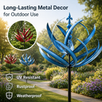 Weather Vane | Lotus Metal Wind Spinner | Rust-Resistant | Windbloom