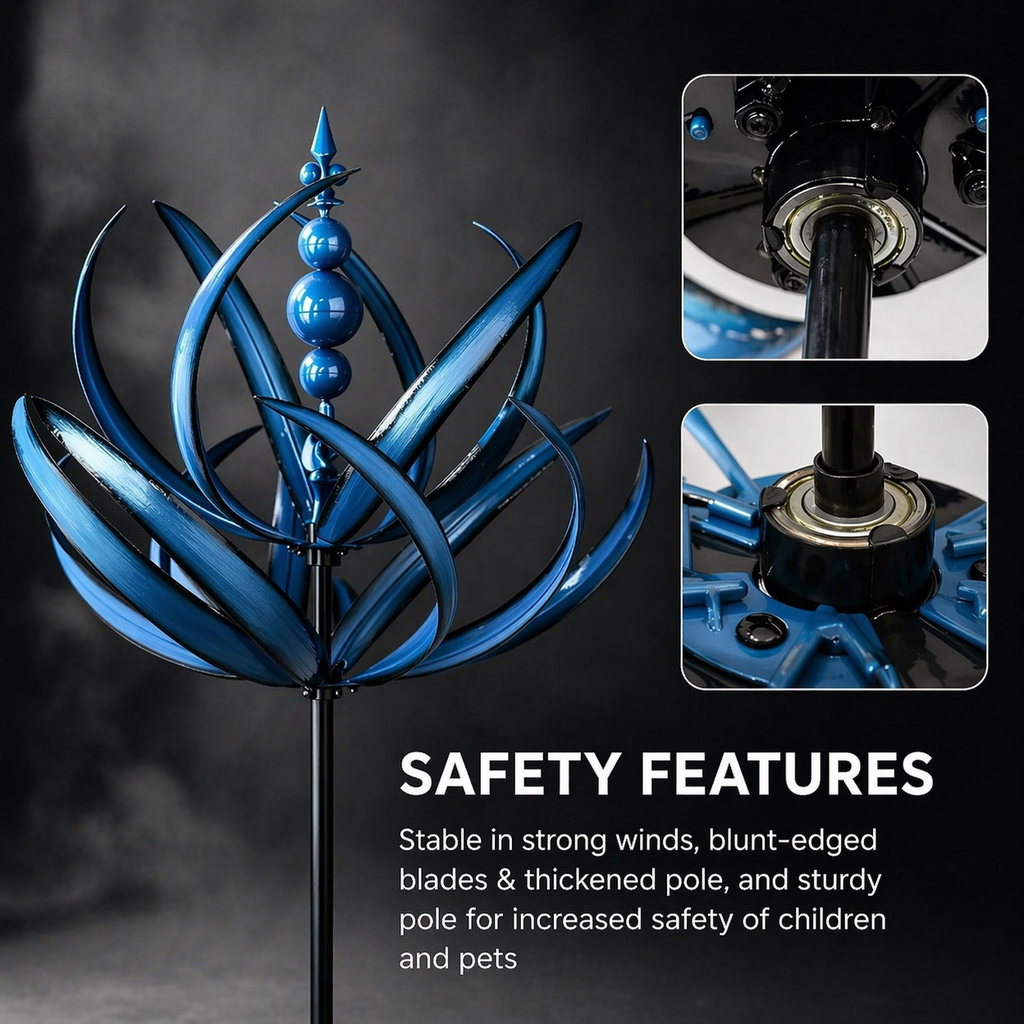 Weather Vane | Lotus Metal Wind Spinner | Rust-Resistant | Windbloom