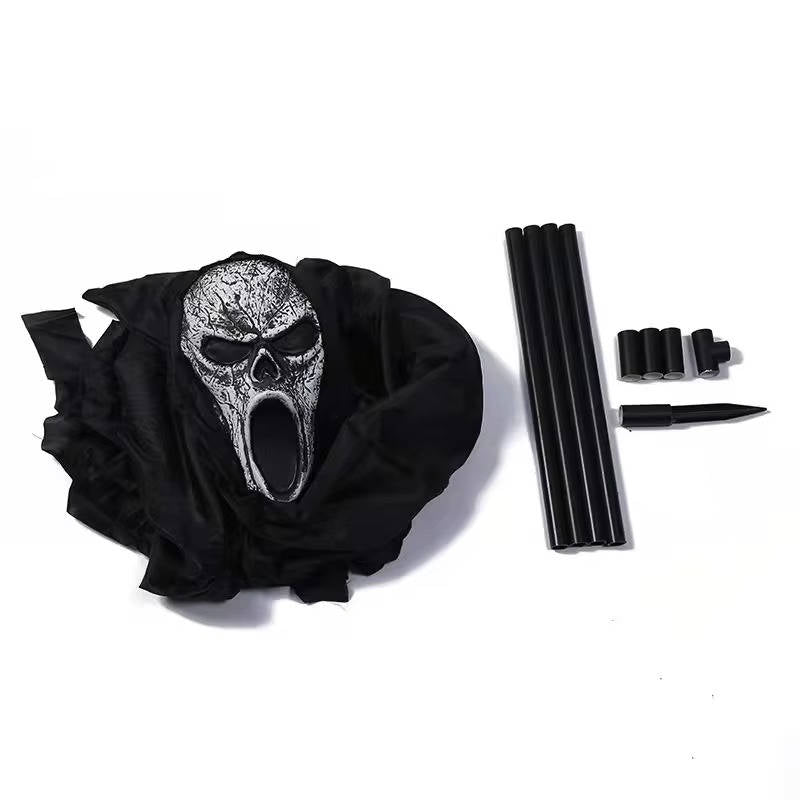 Halloween Yard Stake Ghost | Wind Activated | Adjustable Height | Wisp