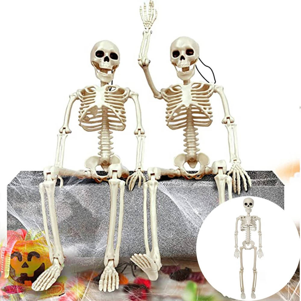 Hanging Skeleton Decoration | 15.7 in Tall | Posable Joints | Vale