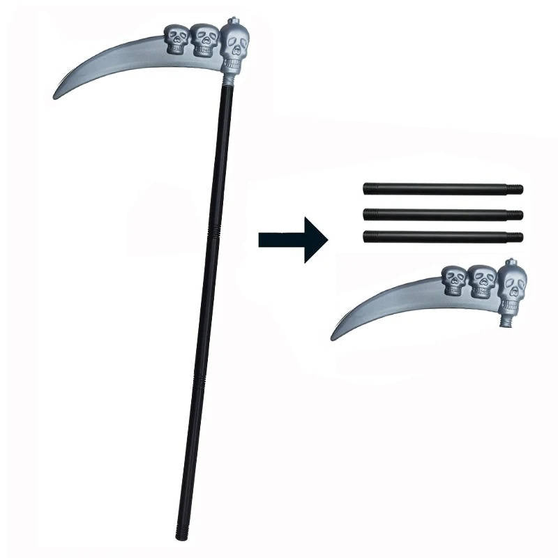 Adult Halloween Costume | Light-Up Red Eyes | Reaper Scythe | Raven