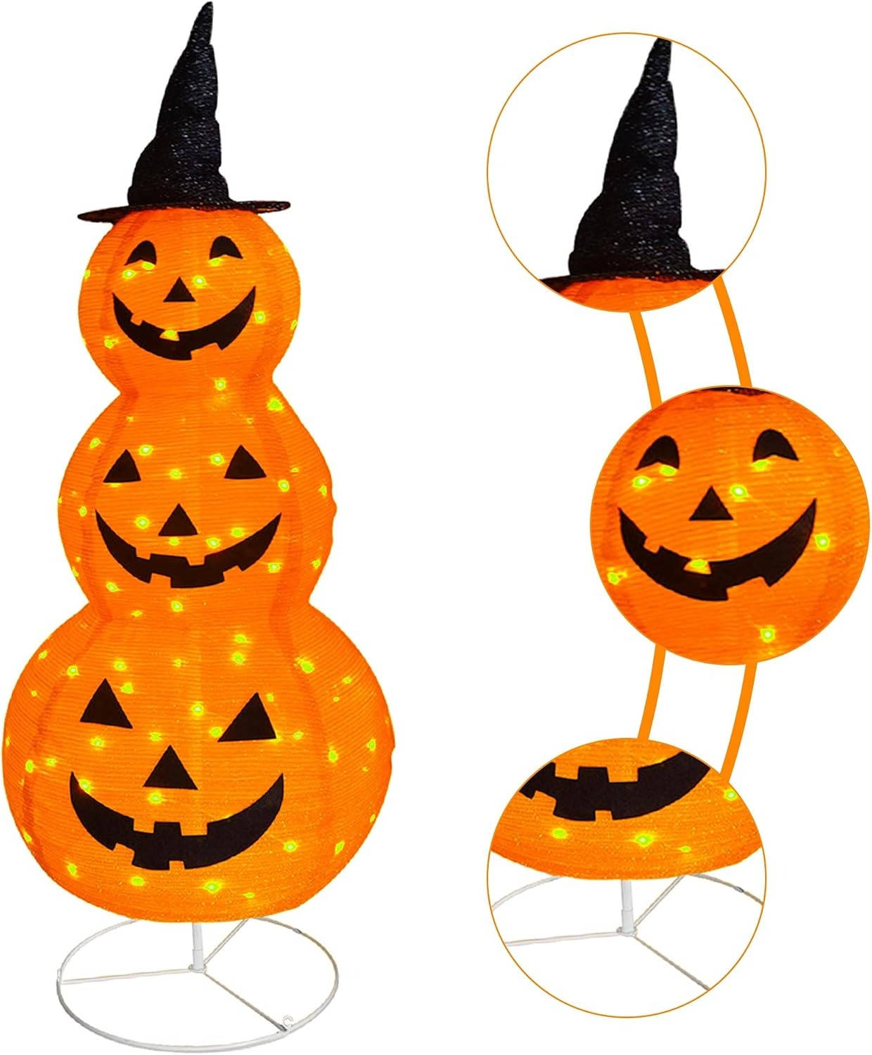 Lighted Yard Pumpkin | 100 LED Lights | 8 Effects and Timer | Solstice