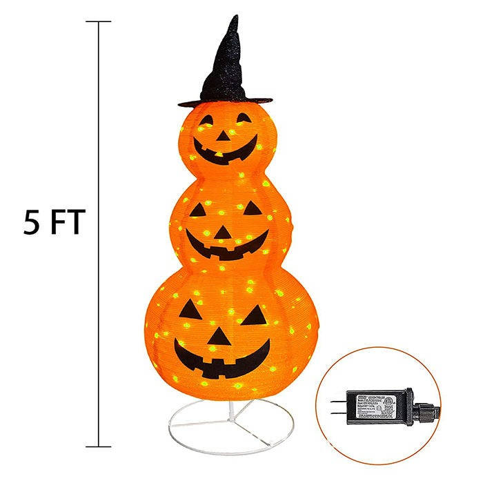Lighted Yard Pumpkin | 100 LED Lights | 8 Effects and Timer | Solstice