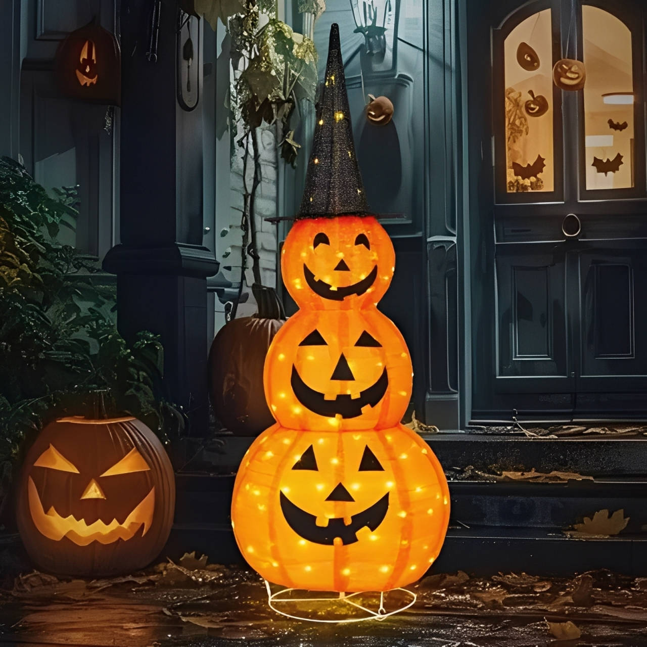 Lighted Yard Pumpkin | 100 LED Lights | 8 Effects and Timer | Solstice